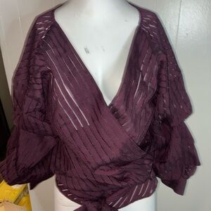 Elegant Plum Wrap Top